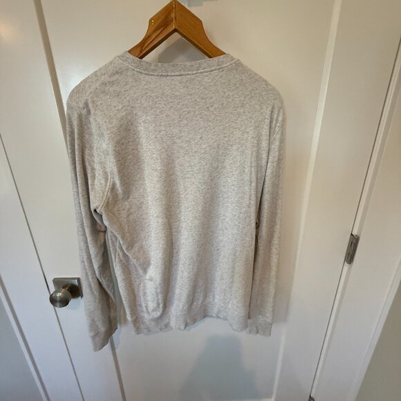 Men's White Divided Long Sleeve Crew Neck Medium Sweatshirt - Picture 3 of 3